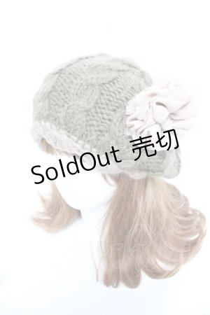 画像: axes femme / ケーブル編みニット帽  グリーン Y-26-01-12-020-AX-AC-SZ-ZY