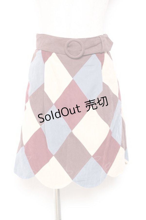 画像1: Fi.n.t / ダイヤパッチワークスカート F ブラウン Y-26-01-12-155-CA-SK-SZ-ZI (1)