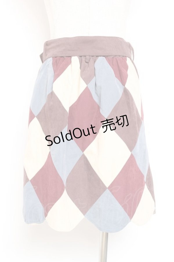 画像2: Fi.n.t / ダイヤパッチワークスカート F ブラウン Y-26-01-12-155-CA-SK-SZ-ZI (2)