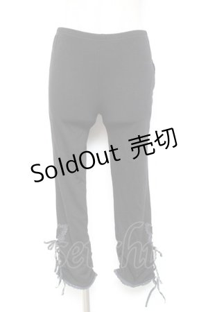 画像: axes femme / レースリボンレギンス  黒 Y-26-01-12-160-AX-PA-SZ-ZI