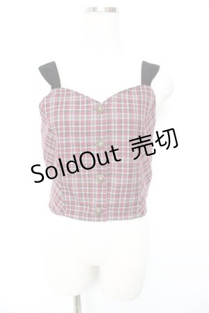 画像: axes femme / タータンチェックビスチェ  ワイン Y-26-01-12-028-AX-TO-SZ-ZY