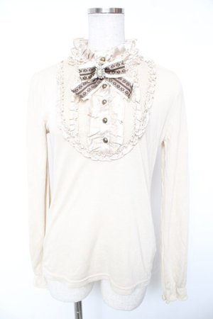 画像: axes femme / ブローチ付きブラウス風プルオーバー  生成り Y-26-01-12-030-AX-TO-SZ-ZY