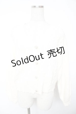 画像: axes femme / パールボタンニットカーディガン F 白 Y-26-01-12-036-AX-TO-SZ-ZT623