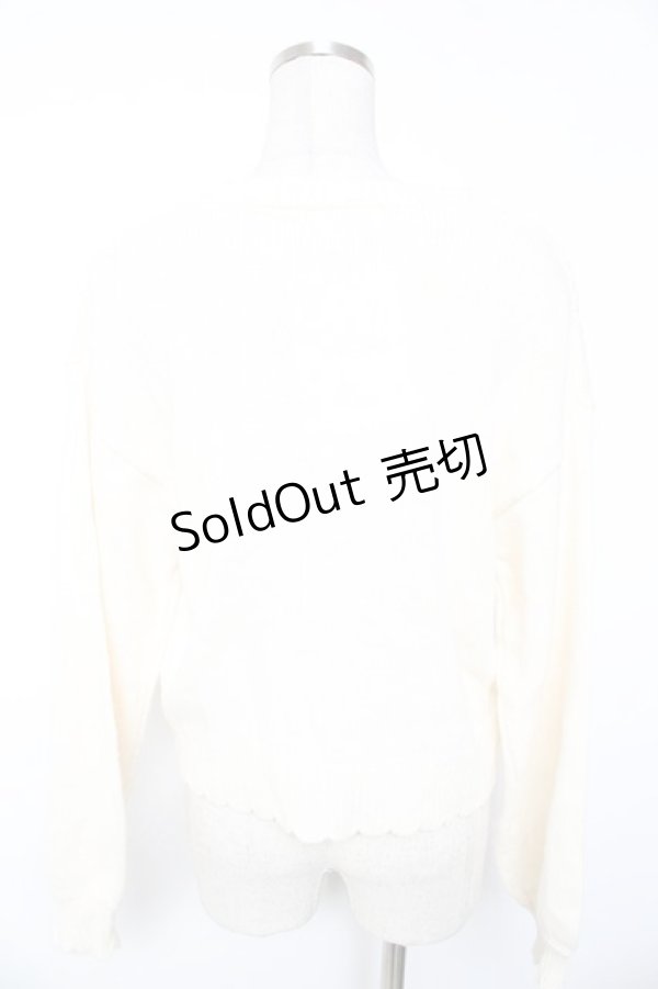 画像2: axes femme / パールボタンニットカーディガン F 白 Y-26-01-12-036-AX-TO-SZ-ZT623 (2)