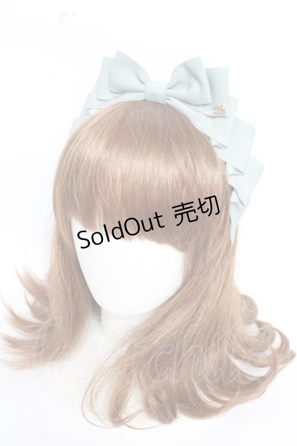 画像1: Innocent World / グログランタックリボンカチューシャ  グレイッシュグリーン Y-26-01-16-048-IW-AC-SZ-ZY (1)