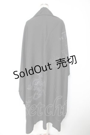 画像: Ozz conte / 龍プリントストール  黒 Y-26-01-16-049-OO-TO-SZ-ZT578