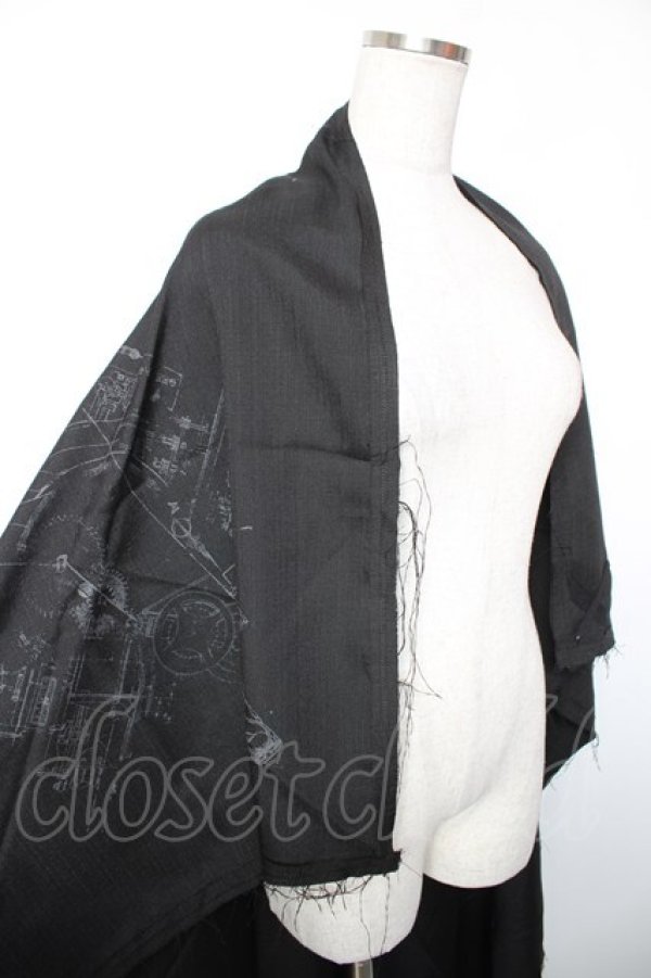 画像2: Ozz conte / 龍プリントストール  黒 Y-26-01-16-049-OO-TO-SZ-ZY (2)