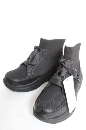 画像: axes femme / ニットスニーカーブーツ M 黒 Y-26-01-16-051-AX-SH-SZ-ZY