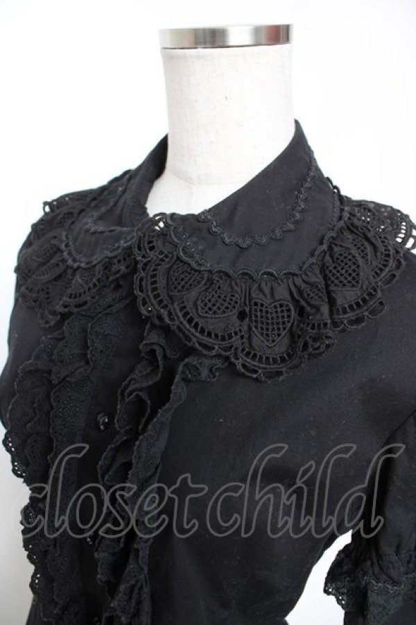 画像3: BABY, THE STARS SHINE BRIGHT / ハートハートブラウス  黒 Y-26-01-16-053-BA-BL-SZ-ZY (3)