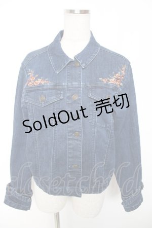 画像: axes femme / 花刺繍ストレッチデニムジャケット M インディゴ Y-26-01-16-054-AX-JA-SZ-ZS