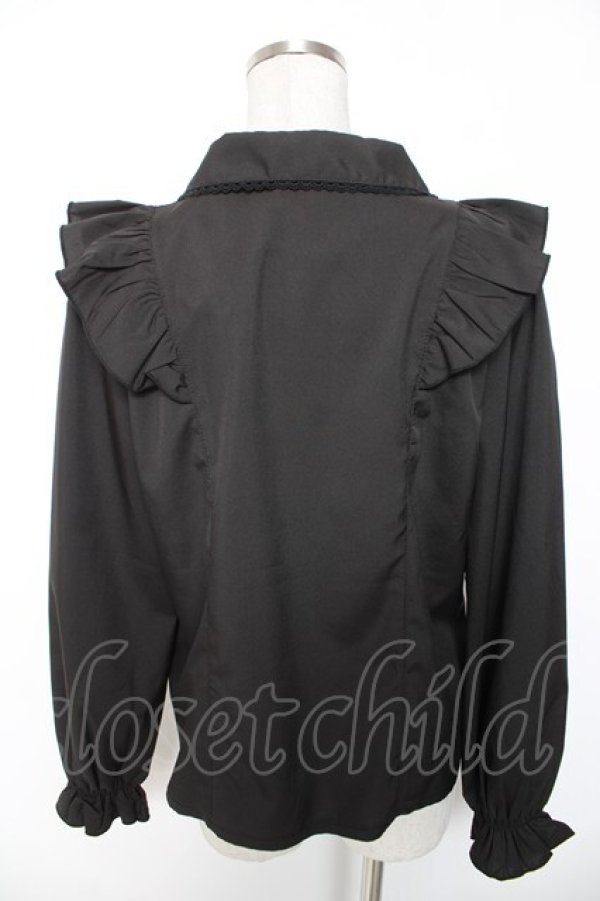 画像2: axes femme POETIQUE / リボン付丸襟長袖ブラウス M 黒 Y-26-01-16-059-AX-BL-SZ-ZY (2)