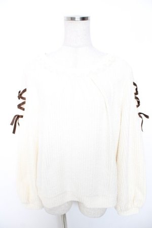 画像: axes femme / 袖レースアッププルオーバー M 生成り Y-26-01-16-062-AX-TO-SZ-ZY