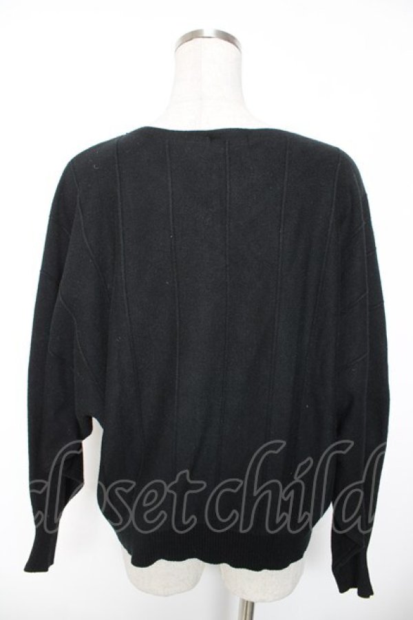 画像2: axes femme / ストライプニットドルマンプルオーバー  黒 Y-26-01-16-067-AX-TO-SZ-ZY (2)