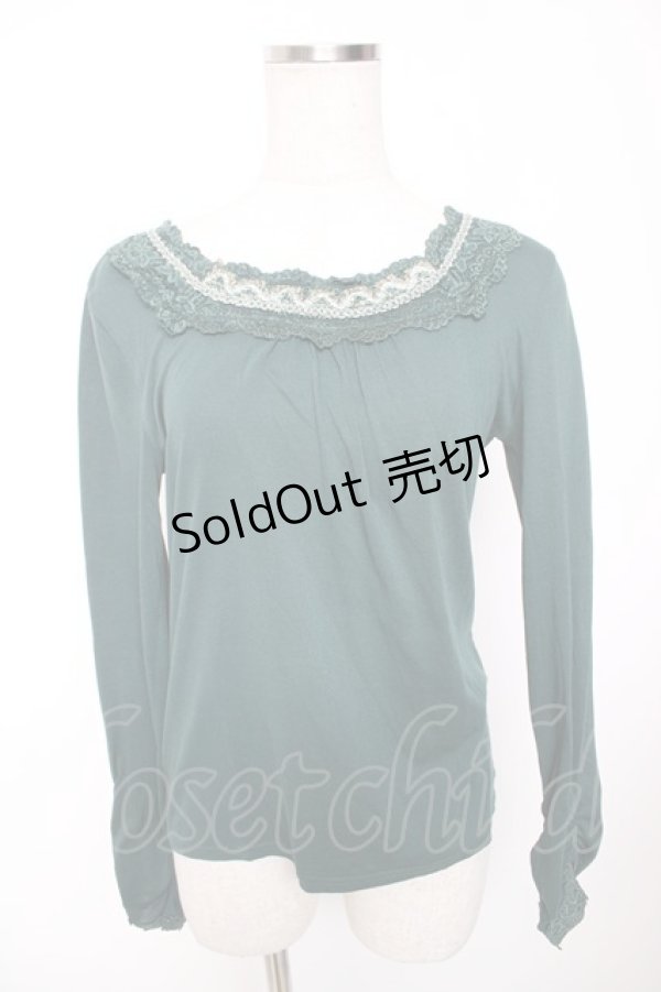 画像1: axes femme / 胸元ラメレース使いインナープルオーバー M グリーン Y-26-01-16-071-AX-TO-SZ-ZY (1)