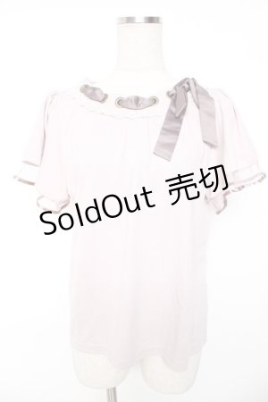 画像: axes femme POETIQUE / ネックリボンデザインカットソー M ピンク Y-26-01-16-072-AX-TO-SZ-ZY