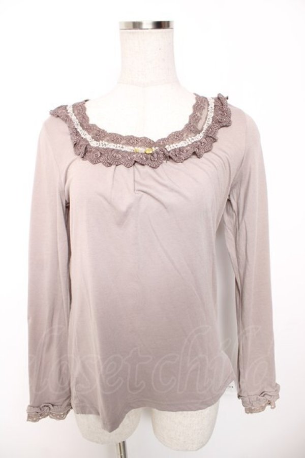 画像1: axes femme / レース×ビジュープルオーバー M モカ Y-26-01-16-073-AX-TO-SZ-ZY (1)