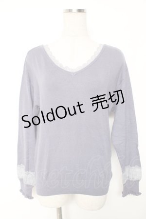 画像: axes femme / レース切り替えスリーブニット M ラベンダー Y-26-01-16-074-AX-TO-SZ-ZY