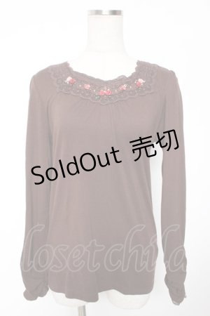 画像: axes femme / レース使いインナープルオーバー M 茶 Y-26-01-16-077-AX-TO-SZ-ZY