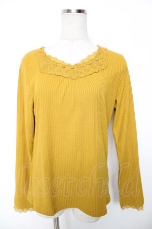 画像: axes femme / レース組み合わせリブインナー L イエロー Y-26-01-16-079-AX-TO-SZ-ZY