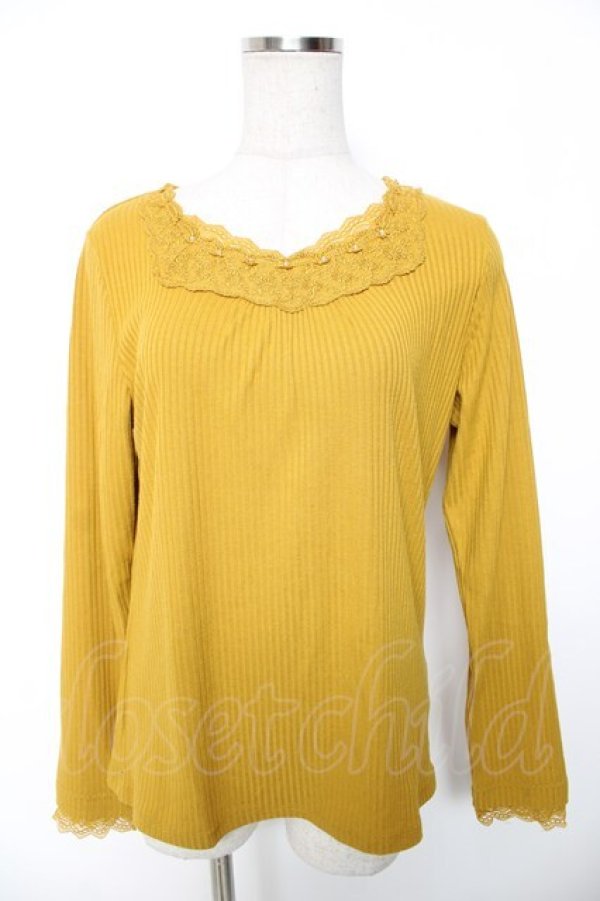 画像1: axes femme / レース組み合わせリブインナー L イエロー Y-26-01-16-079-AX-TO-SZ-ZY (1)