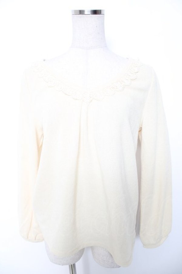 画像1: axes femme / 後ろレースニットトップス M 生成り Y-26-01-16-080-AX-TO-SZ-ZY (1)