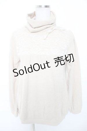 画像: axes femme / レース切り替えハイネックニットソー M ベージュ Y-26-01-16-081-AX-TO-SZ-ZS