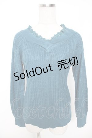 画像: axes femme / Ｖネックニットプルオーバー M グリーン Y-26-01-16-083-AX-TO-SZ-ZY