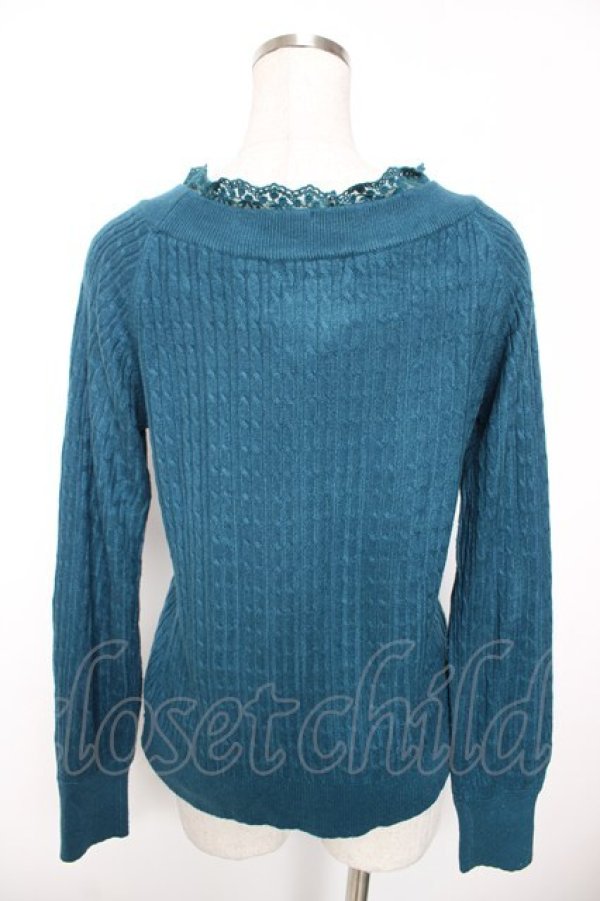 画像2: axes femme / Ｖネックニットプルオーバー M グリーン Y-26-01-16-083-AX-TO-SZ-ZY (2)