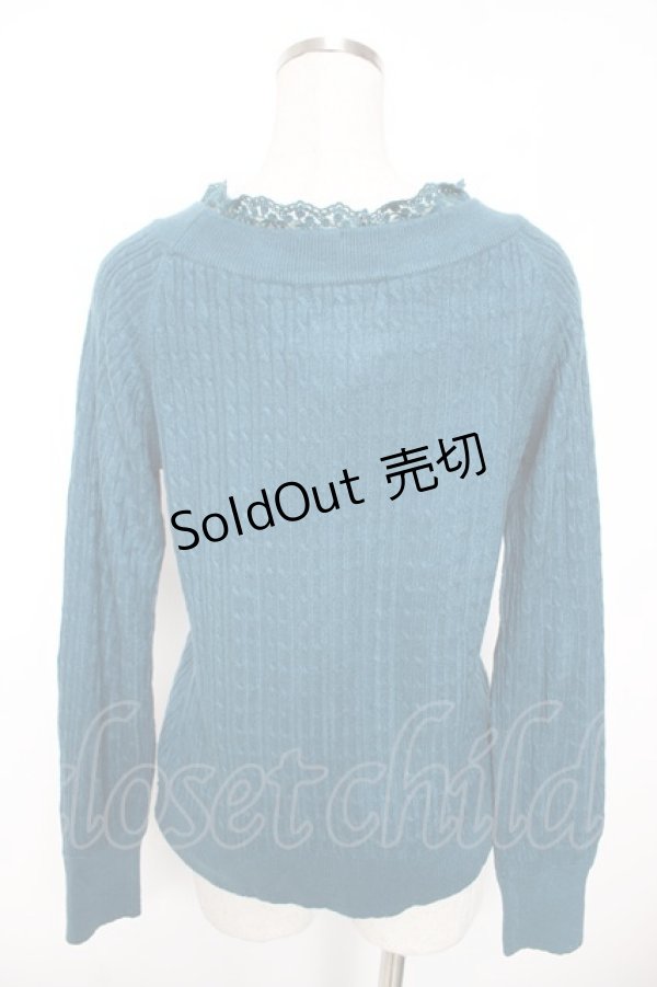 画像2: axes femme / Ｖネックニットプルオーバー M グリーン Y-26-01-16-083-AX-TO-SZ-ZY (2)