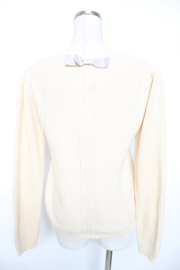 画像2: axes femme / バックリボンニット Ｍ 生成り Y-26-01-16-084-AX-TO-SZ-ZY (2)