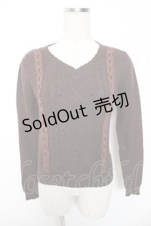 画像: axes femme / はしごリボンニット M 茶 Y-26-01-16-085-AX-TO-SZ-ZY