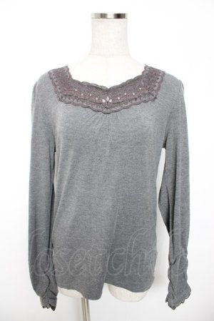 画像: axes femme / レース使いインナープルオーバー M グレー Y-26-01-16-086-AX-TO-SZ-ZY