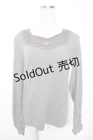 画像: axes femme / レース使いインナープルオーバー M グレー Y-26-01-16-086-AX-TO-SZ-ZY