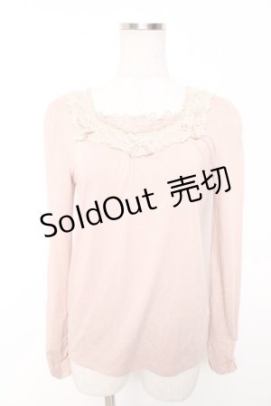 画像: axes femme / リボンデザインインナープルオーバー M 淡ピンク Y-26-01-16-089-AX-TO-SZ-ZY