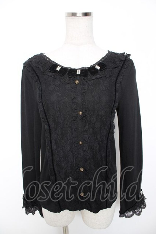 画像1: axes femme / 衿元リボンクラシックPO M 黒 Y-26-01-16-090-AX-TO-SZ-ZY (1)