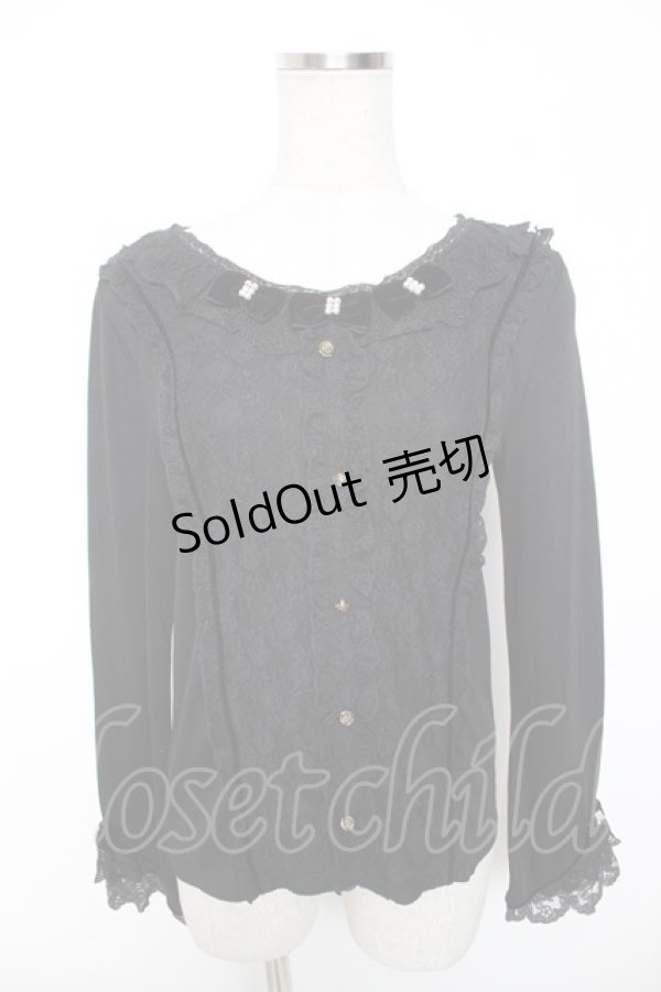 画像1: axes femme / 衿元リボンクラシックPO M 黒 Y-26-01-16-090-AX-TO-SZ-ZS (1)