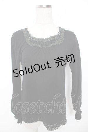 画像: axes femme / 袖ギャザープルオーバー M 黒 Y-26-01-16-092-AX-TO-SZ-ZY