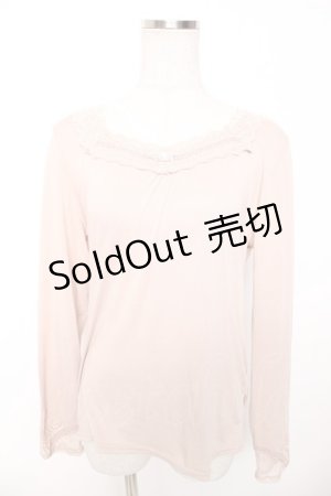 画像: axes femme / ストーン付きインナーカットソー M 淡ピンク Y-26-01-16-093-AX-TO-SZ-ZY