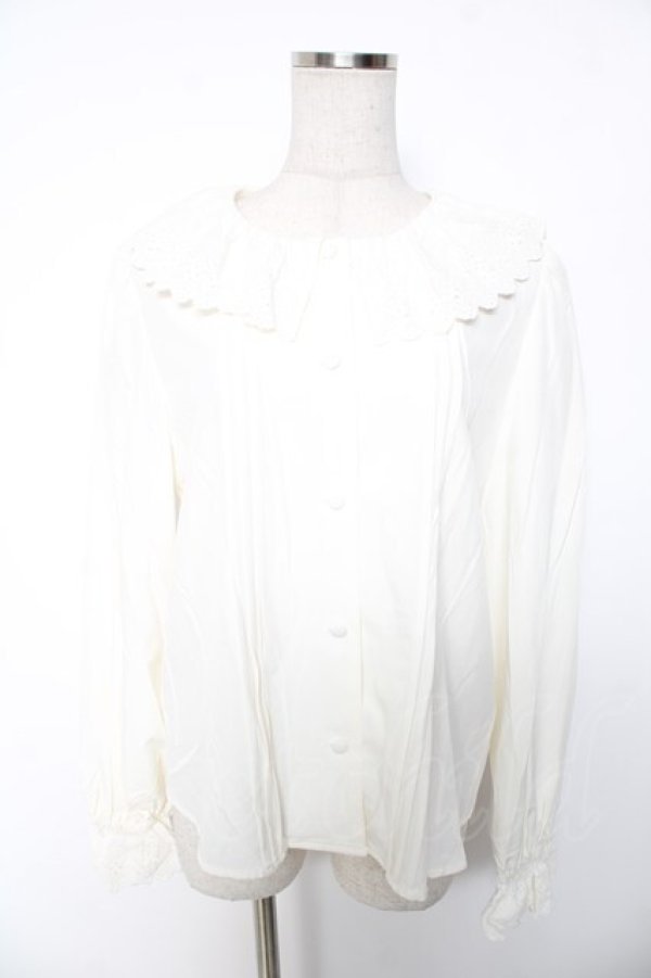画像1: Ank Rouge / コットンレースブラウス M オフホワイト Y-26-01-16-094-CA-BL-SZ-ZY (1)
