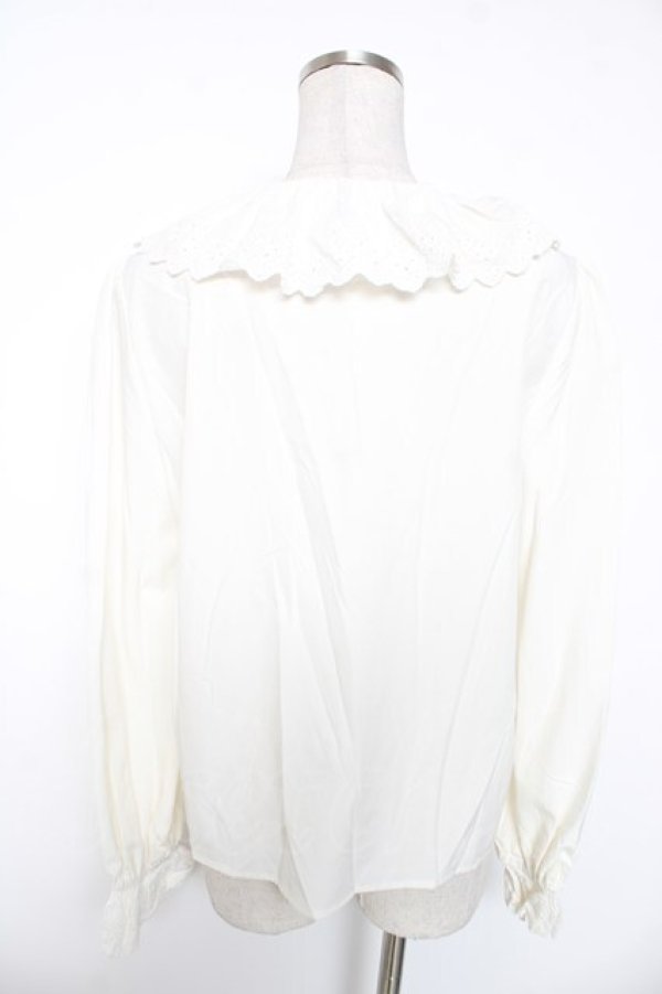 画像2: Ank Rouge / コットンレースブラウス M オフホワイト Y-26-01-16-094-CA-BL-SZ-ZY (2)