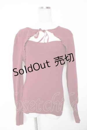 画像: F&A / フロント開きニットプルオーバー F ボルドー Y-26-01-16-096-LO-TO-SZ-ZY