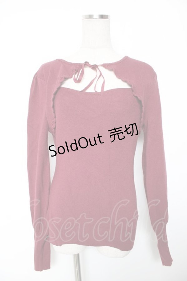 画像1: F&A / フロント開きニットプルオーバー F ボルドー Y-26-01-16-096-LO-TO-SZ-ZT0215M (1)