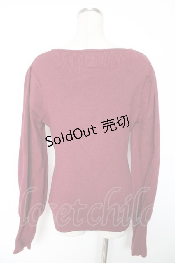 画像2: F&A / フロント開きニットプルオーバー F ボルドー Y-26-01-16-096-LO-TO-SZ-ZT0215M (2)