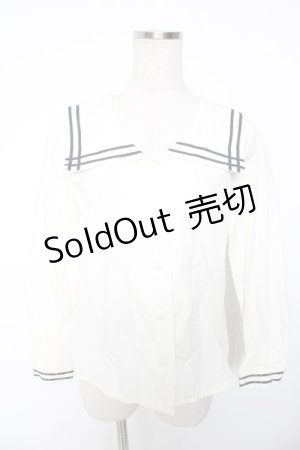 画像: Fi.n.t / ダブルライン使いセーラーシャツ F アイボリー Y-26-01-16-098-CA-BL-SZ-ZY