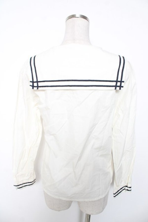 画像2: Fi.n.t / ダブルライン使いセーラーシャツ F アイボリー Y-26-01-16-098-CA-BL-SZ-ZY (2)