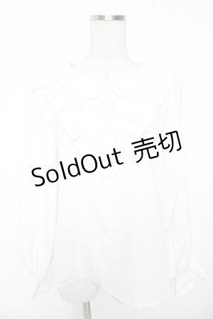 画像: Ank Rouge / ヨークフリルハートくりぬきブラウス M 白 Y-26-01-16-099-CA-BL-SZ-ZS