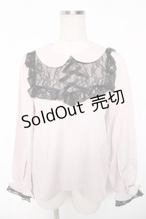 画像: Honey Cinnamon / レース切替丸衿トップス F ピンク Y-26-01-16-103-LO-BL-SZ-ZY