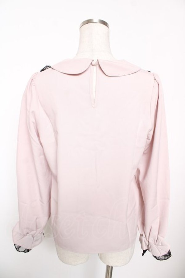 画像2: Honey Cinnamon / レース切替丸衿トップス F ピンク Y-26-01-16-103-LO-BL-SZ-ZY (2)