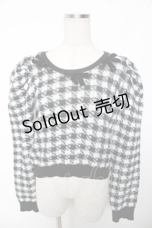 画像: An MILLE / 千鳥リボンニット F 黒 Y-26-01-16-106-EL-TO-SZ-ZT0214D
