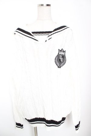 画像: TRAVAS TOKYO / セーラーカラーエンブレムプルオーバー F ホワイト Y-26-01-16-110-PU-TO-SZ-ZY